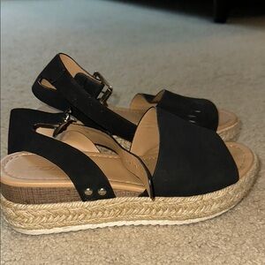 Soda Black Espadrille Sandals